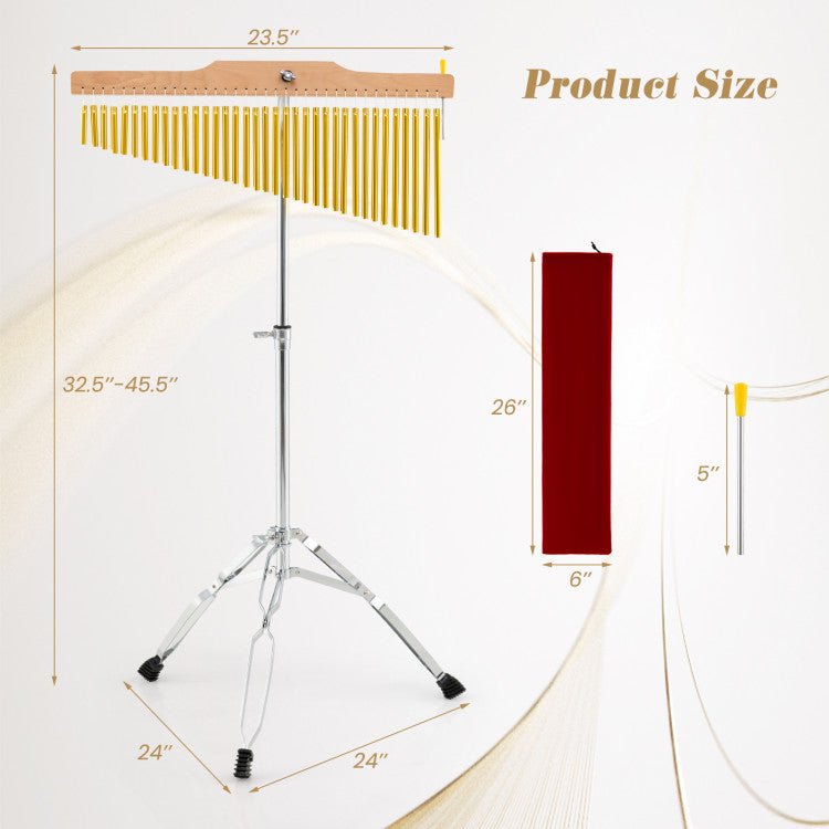 36-Bar Single-Row Chimes Percussion Instrument