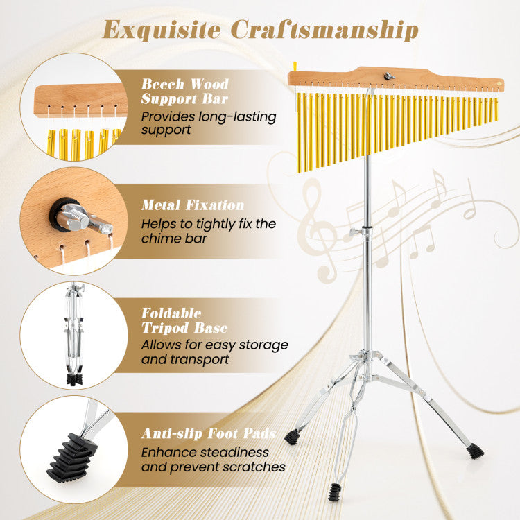 36-Bar Single-Row Chimes Percussion Instrument