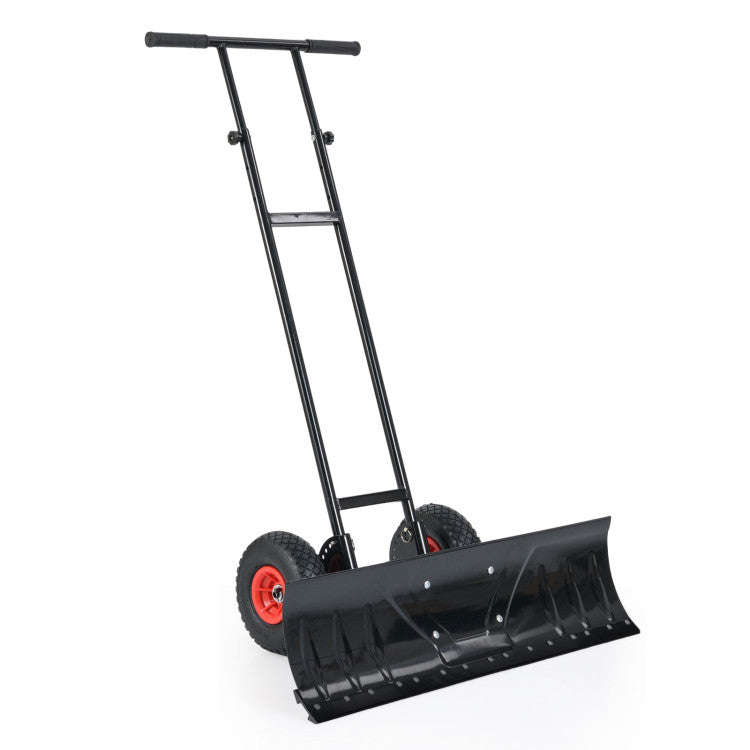36 Inches Snow Shovel with Wheels and Adjustable Angle