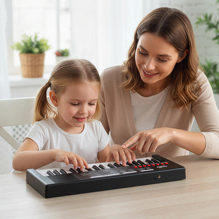 37 Keys Kids Piano Keyboard with 8 Rhythms and Microphone