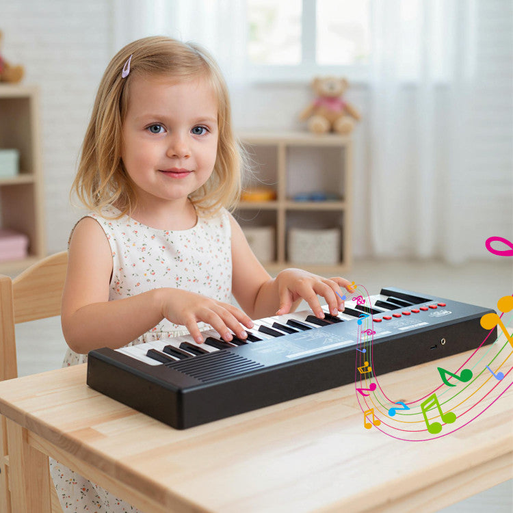 37 Keys Kids Piano Keyboard with 8 Rhythms and Microphone