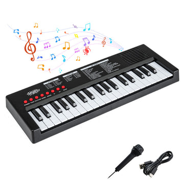 37 Keys Kids Piano Keyboard with 8 Rhythms and Microphone