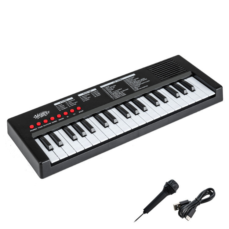 37 Keys Kids Piano Keyboard with 8 Rhythms and Microphone
