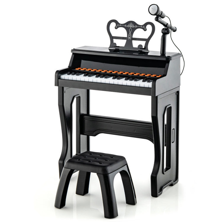 37 Keys Music Piano with Microphone Kids Piano Keyboard with Detachable Music Stand
