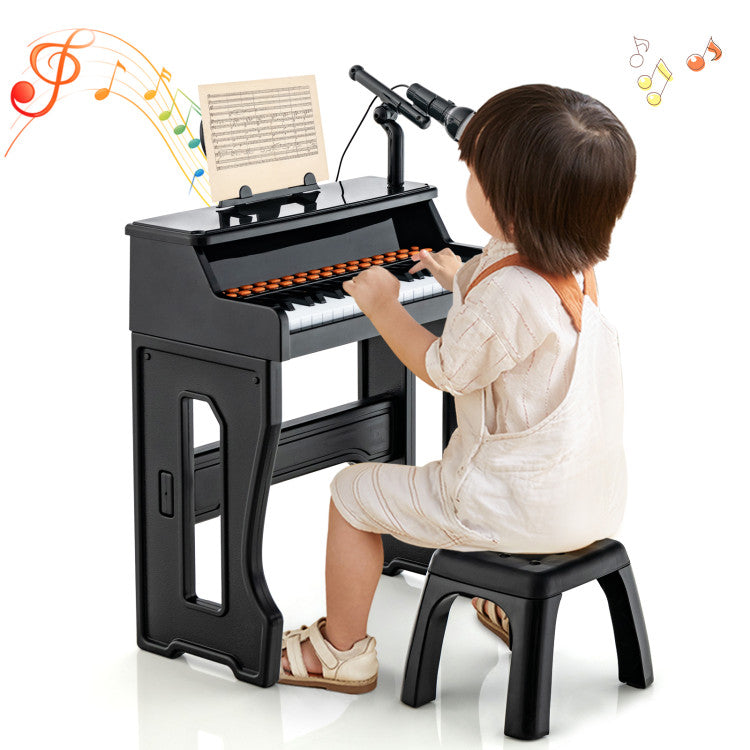 37 Keys Music Piano with Microphone Kids Piano Keyboard with Detachable Music Stand