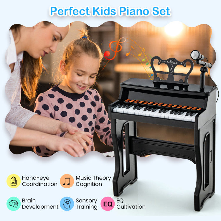 37 Keys Music Piano with Microphone Kids Piano Keyboard with Detachable Music Stand