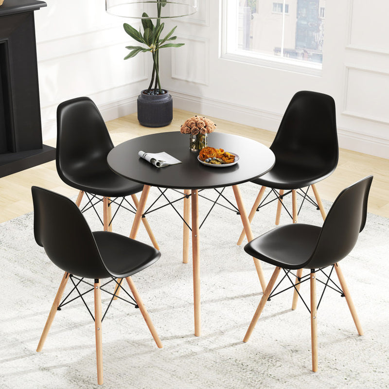 5 Pieces Dining Table Set with Solid Wood Leg