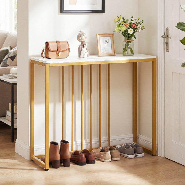 39"Modern Console Table with Built-in Charging Station