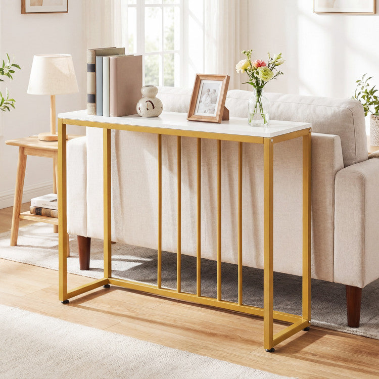 39"Modern Console Table with Built-in Charging Station