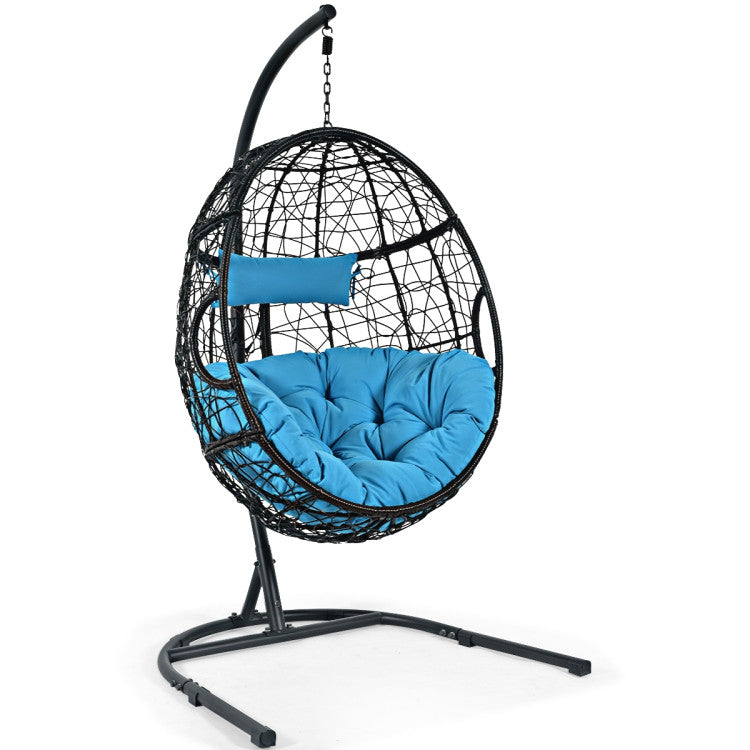 Indoor/Outdoor Hanging Cushioned Hammock Chair with Stand