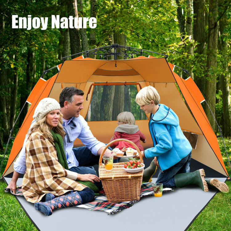 3-4 Person Easy Pop-Up Beach Tent UPF 50+ Portable Sun Shelter