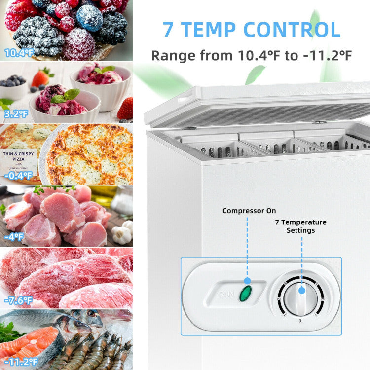 5 Cu.ft Chest Freezer with 3 Removable Storage Baskets
