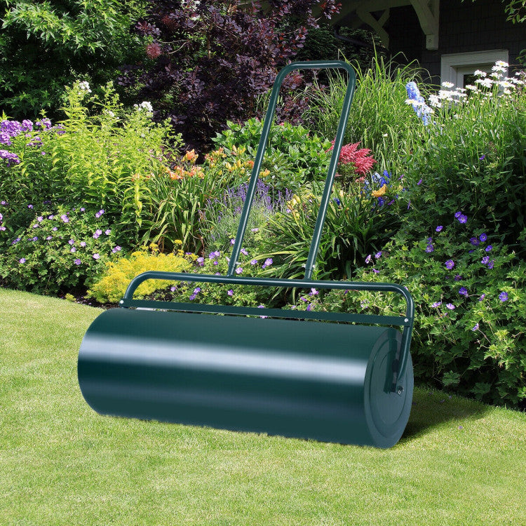 24 x 13 Inch Heavy-Duty Tow Lawn Roller Water Filled Metal Push Roller