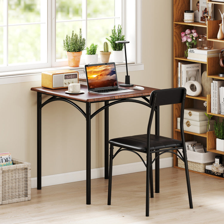 3-Piece Dining Table Set Square Kitchen Table and 2 Chairs for Dining Room