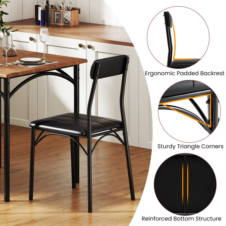 3-Piece Dining Table Set Square Kitchen Table and 2 Chairs for Dining Room
