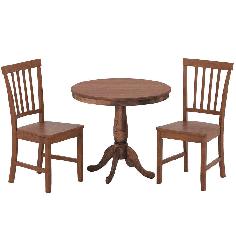 3 Pieces Wooden Dining Table and Chair Set for Cafe Kitchen Living Room