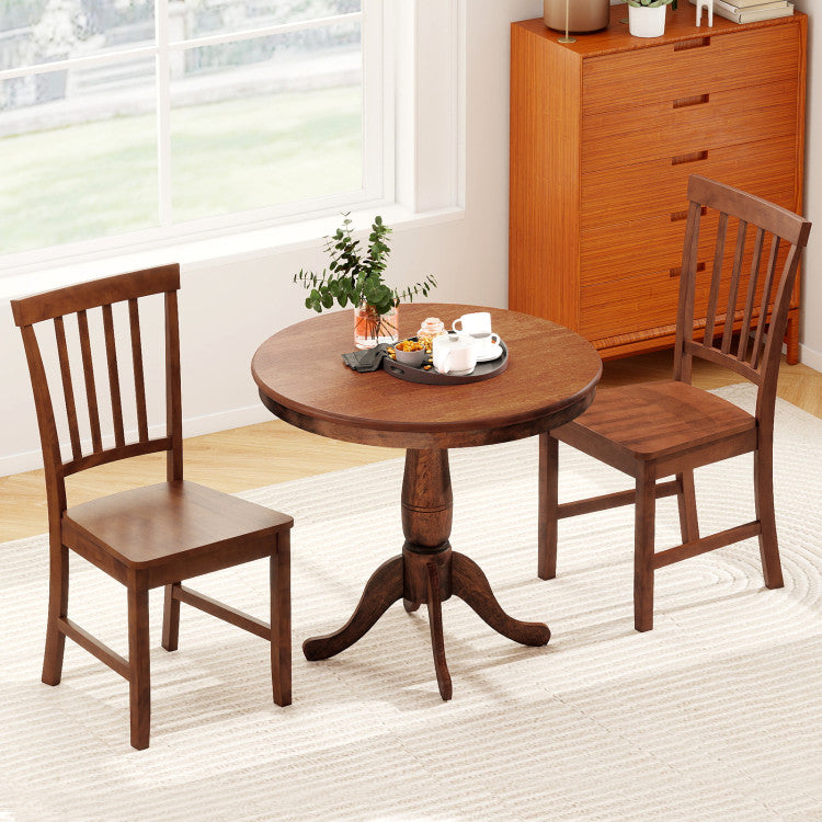 3 Pieces Wooden Dining Table and Chair Set for Cafe Kitchen Living Room