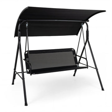 3-Seat Outdoor Patio Swing Chair with Breathable Mesh Fabrics