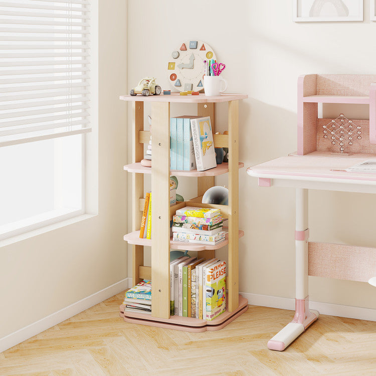 3-Tier Freestanding Corner Toddler Book Rack with 12 Sectors