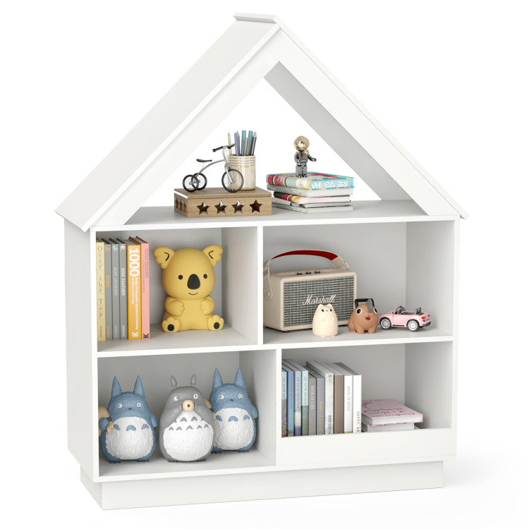 3-Tier House-Shaped Toy Storage Organizer with Open Shelves