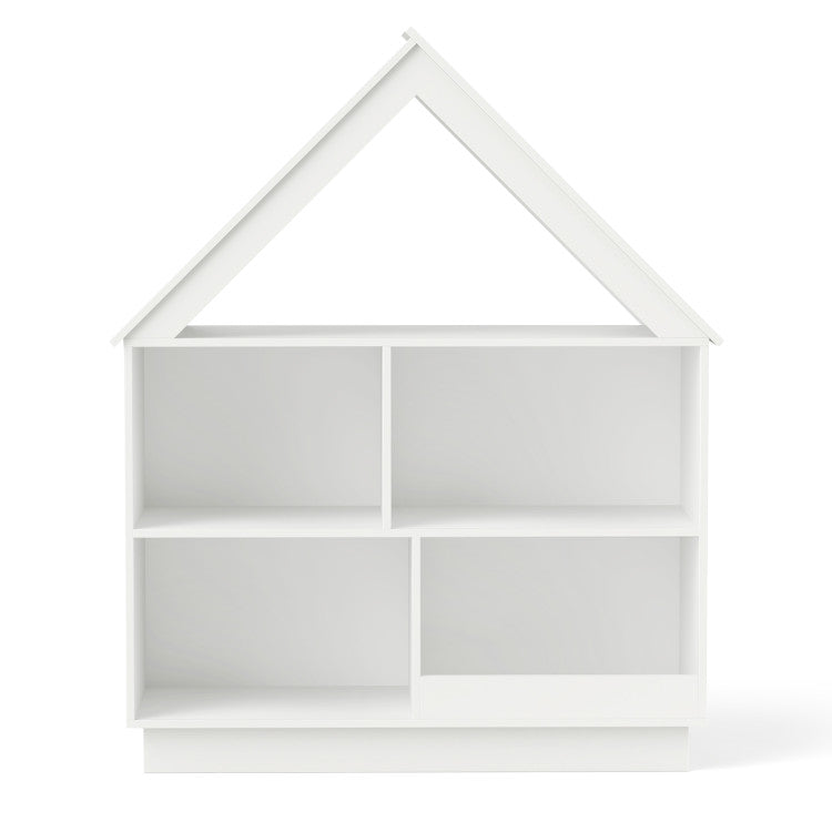 3-Tier House-Shaped Toy Storage Organizer with Open Shelves