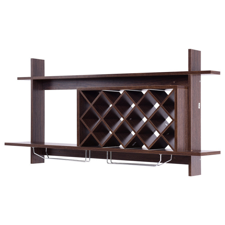 3-in-1 Dining Set: Windsor Chairs, Industrial Sideboard & Wall-Mount Wine Rack Combo