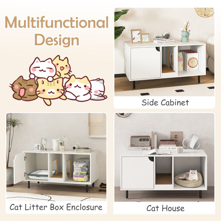 40 Inch Cat Litter Box Enclosure for 2 Cats Hidden Cat Washroom