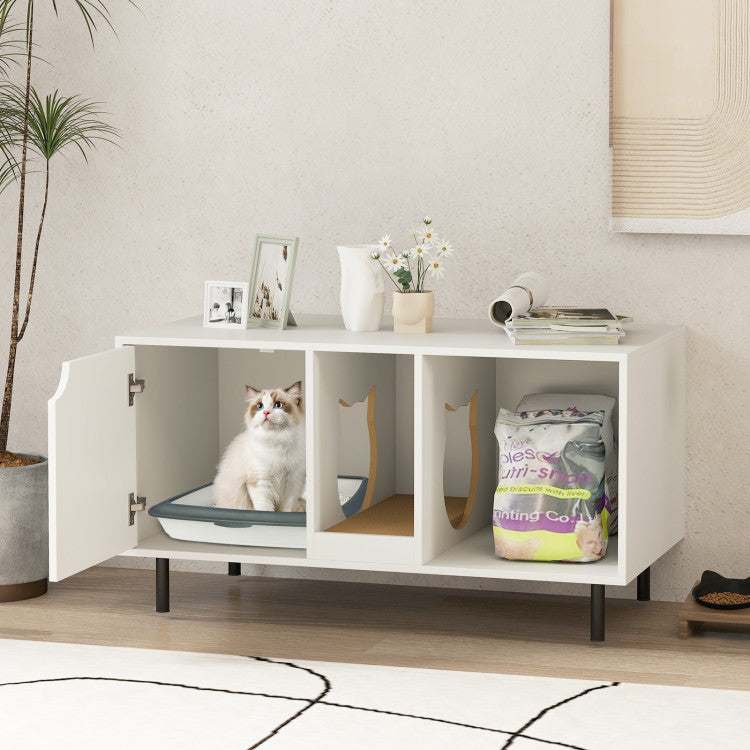 40 Inch Cat Litter Box Enclosure for 2 Cats Hidden Cat Washroom