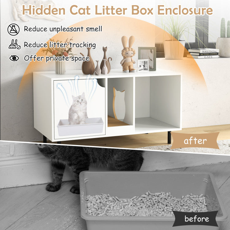 40 Inch Cat Litter Box Enclosure for 2 Cats Hidden Cat Washroom