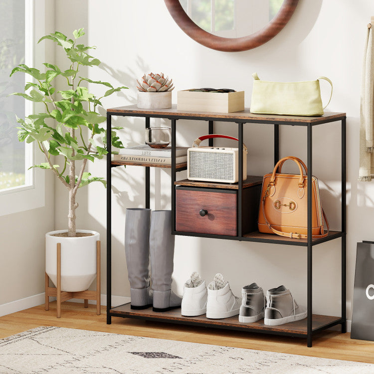 40 Inch Console Table Behind Sofa Couch with Storage