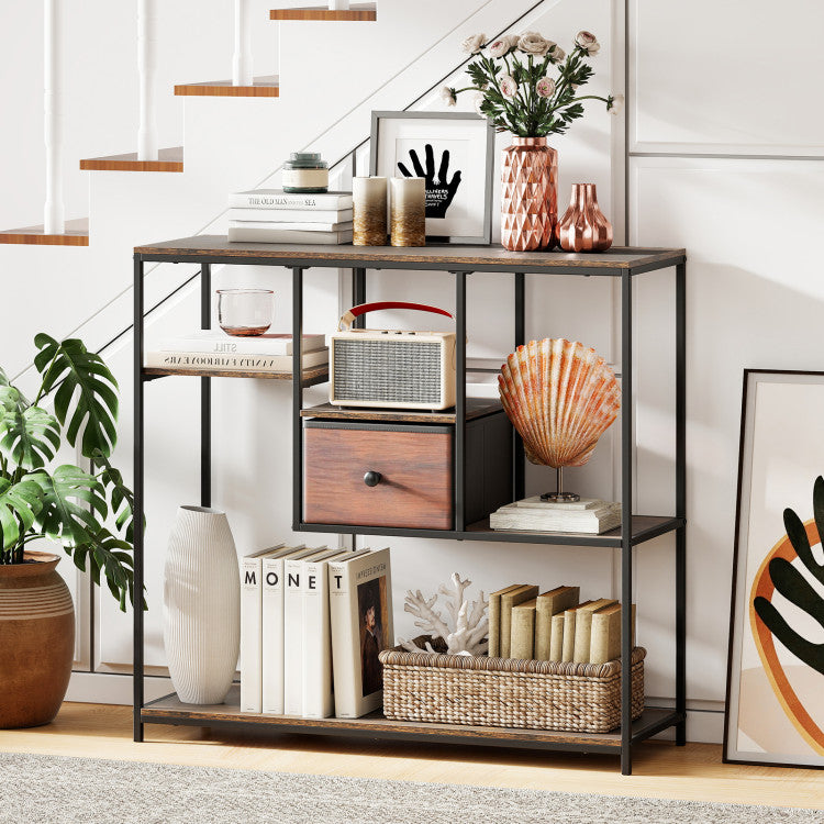 40 Inch Console Table Behind Sofa Couch with Storage
