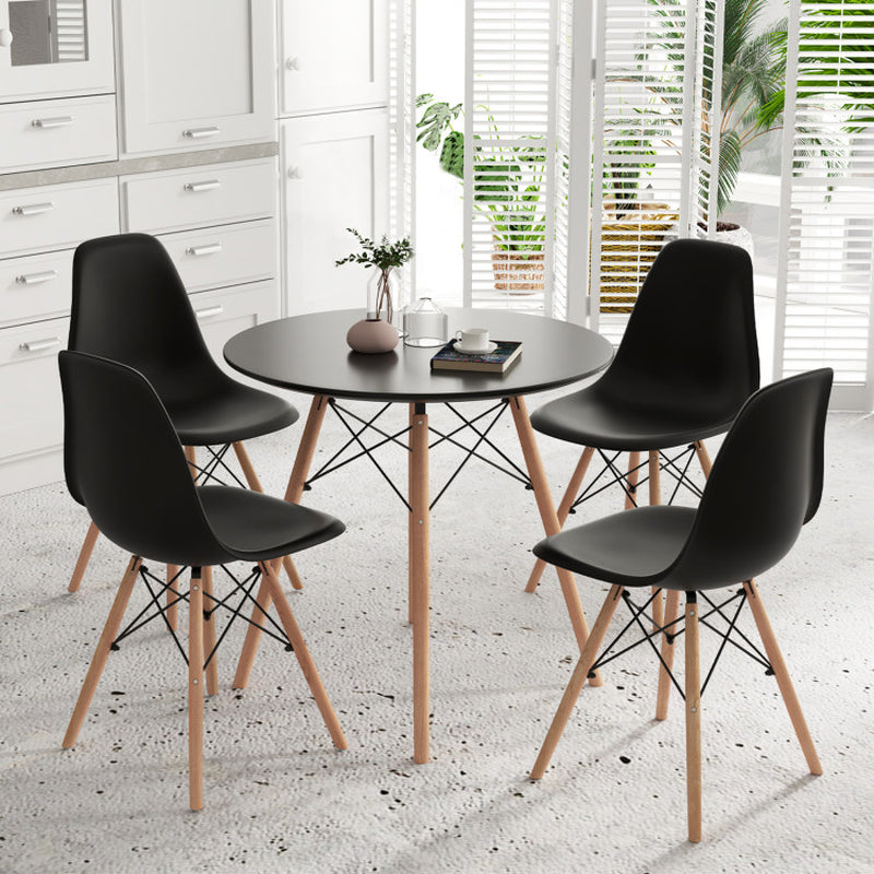 5 Pieces Dining Table Set with Solid Wood Leg