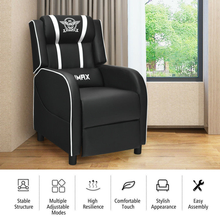Massage Gaming Recliner PU Leather Chair with Footrest