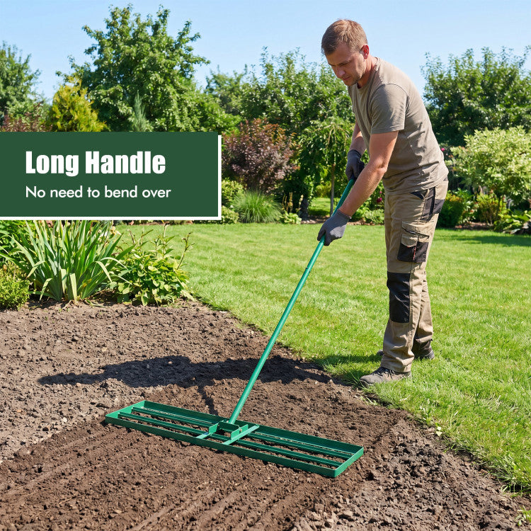 42 x 10 Inch Lawn Leveling Rake with Ergonomic Handle