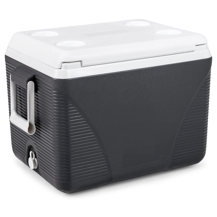 43.3 Quart Portable Hard Coolerwith Handles and 4 Cup Holders