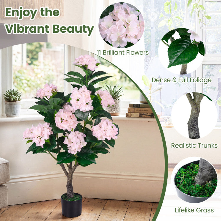 43.5" Artificial Hydrangea Tree 2 Pack