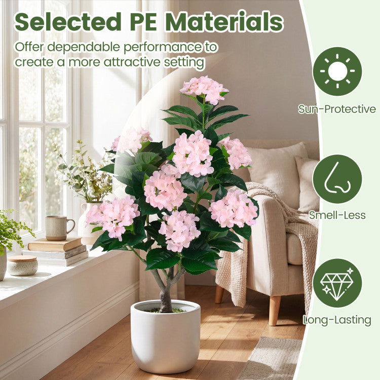 43.5" Artificial Hydrangea Tree 2 Pack