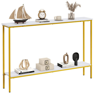 44 Inch Console Table with Shelf with Dual Anti-Tipping Kits