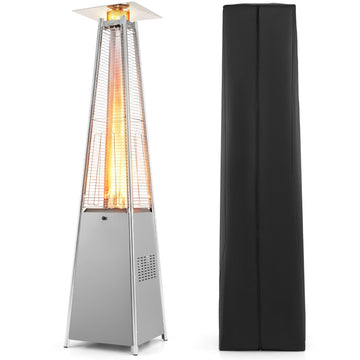 45000 BTU Pyramid Patio Heater with Zippered Cover Triple Safety Protection and wheels