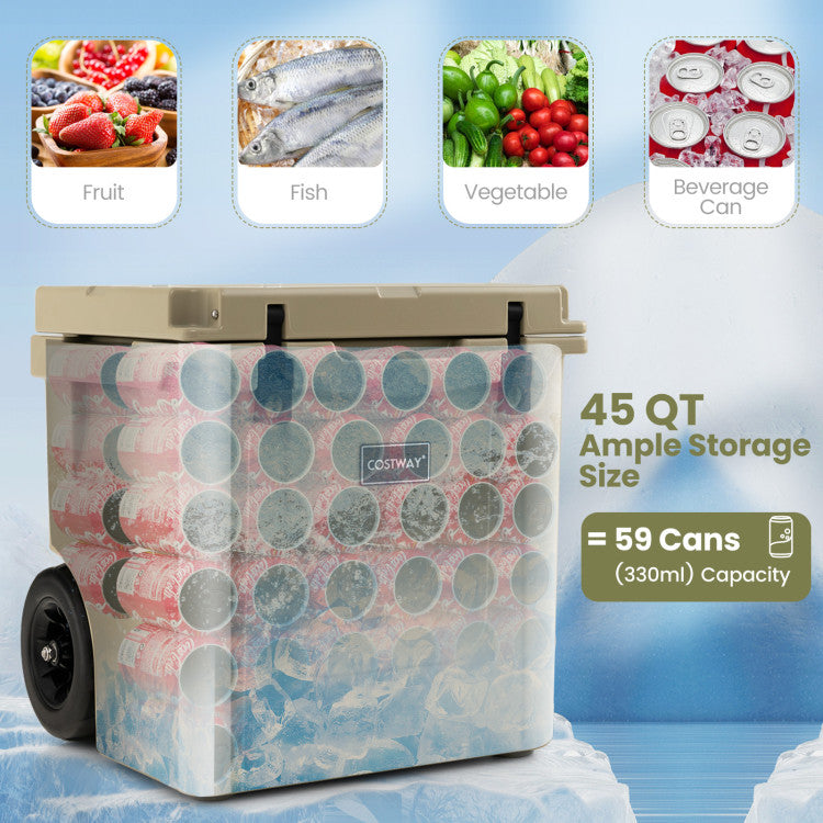 45 Quart Cooler Towable Ice Chest