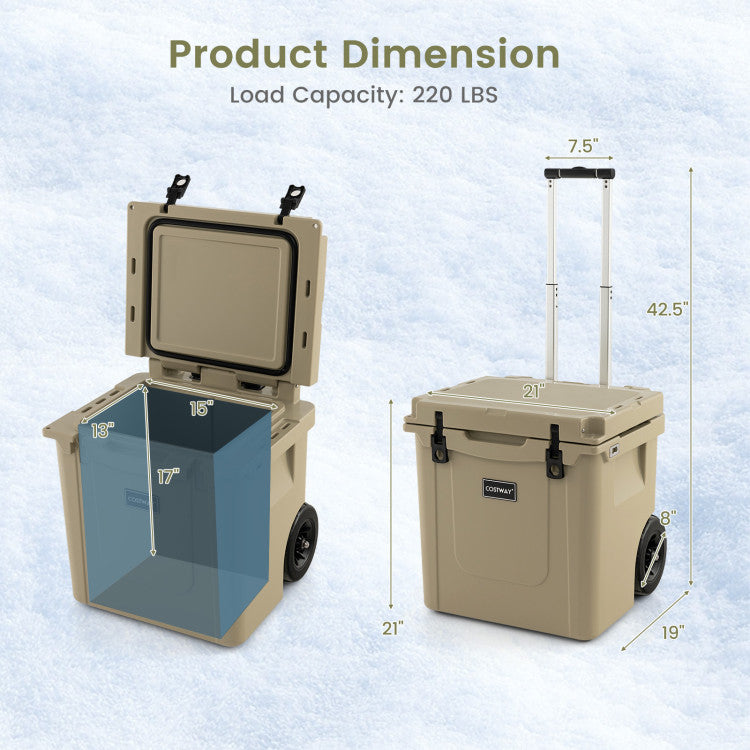 45 Quart Cooler Towable Ice Chest