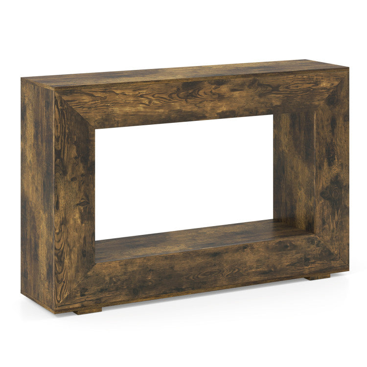 47" 2-Tier Farmhouse Console Table with Open Storage Shelf for Living Room