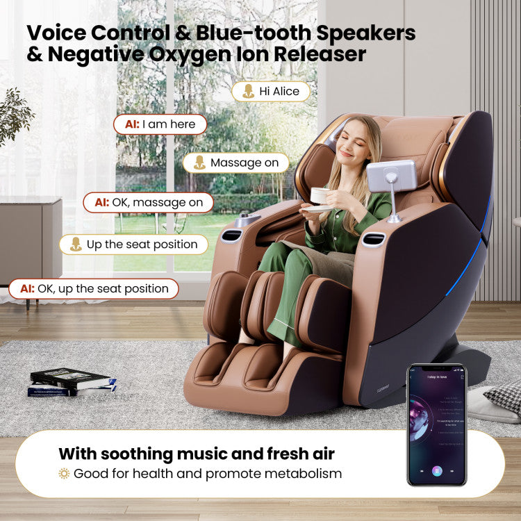 Enjoyment 30-SL Track 4D Full Body Massage Chair Zero Gravity Electric Shiatsu Massage Recliner with Airbags