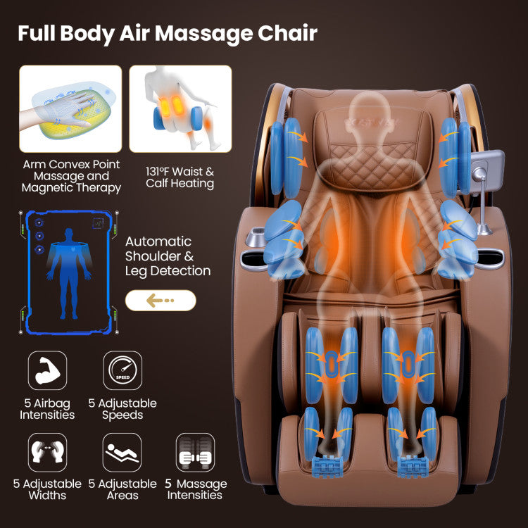 Enjoyment 30-SL Track 4D Full Body Massage Chair Zero Gravity Electric Shiatsu Massage Recliner with Airbags