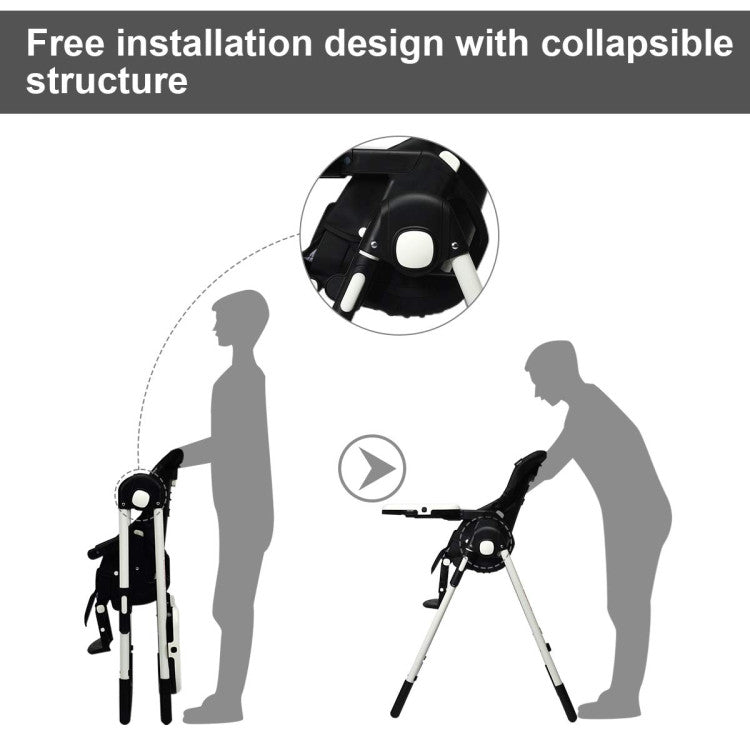 Foldable High Chair with Multiple Adjustable Backrests