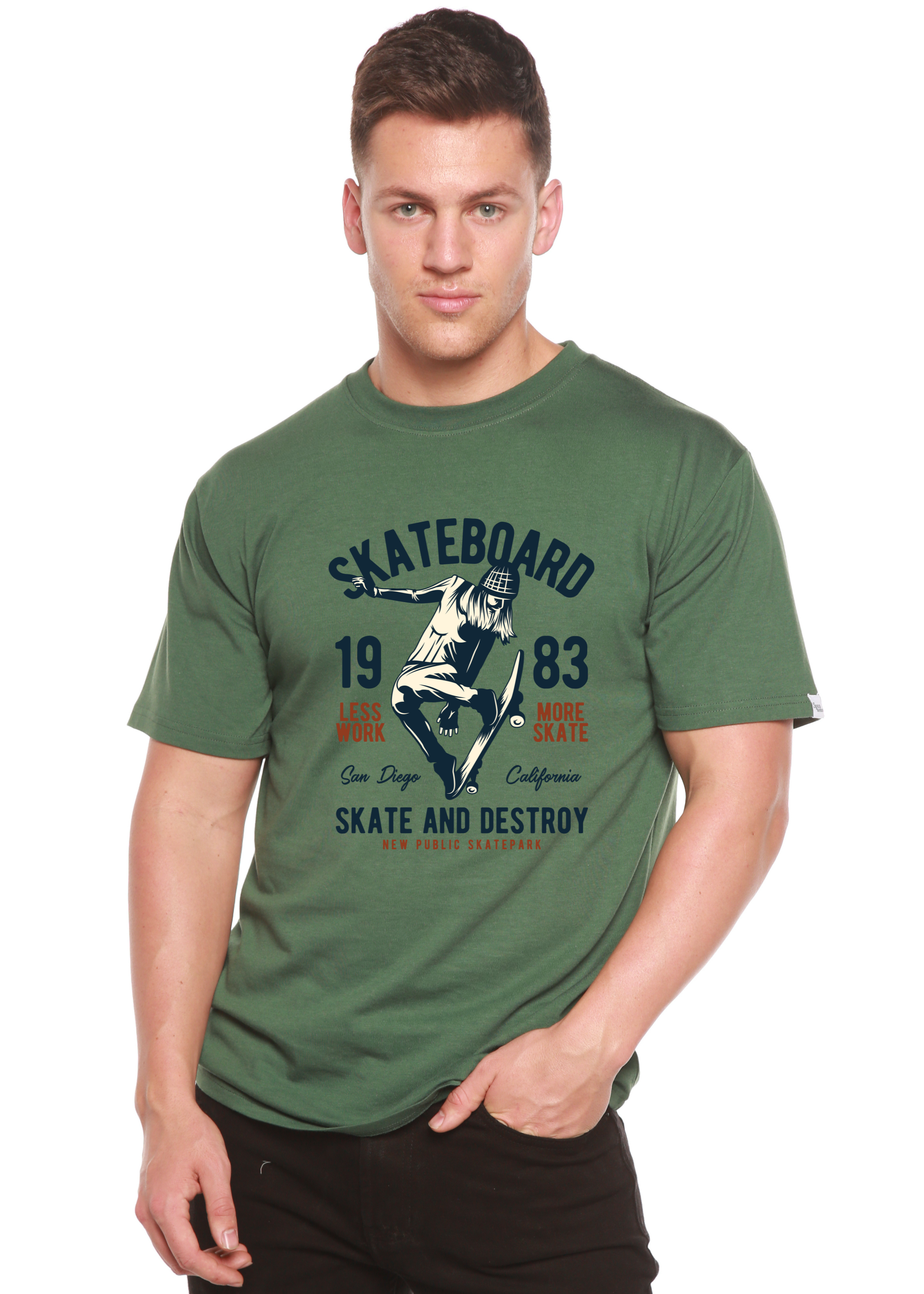Skateboard 1983 Men's Bamboo Viscose/Organic Cotton Short Sleeve Graphic T-Shirt