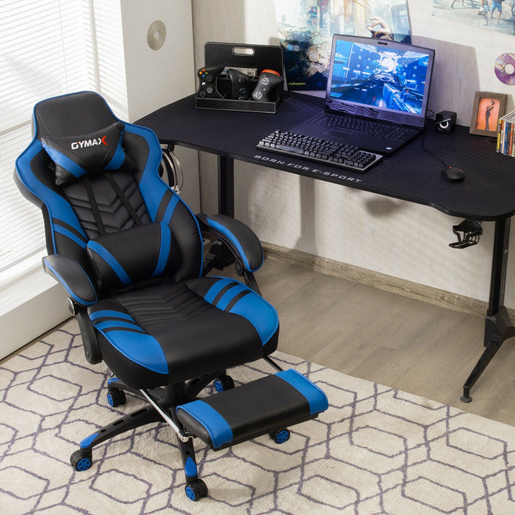 Adjustable Gaming Chair with Footrest for Home Office
