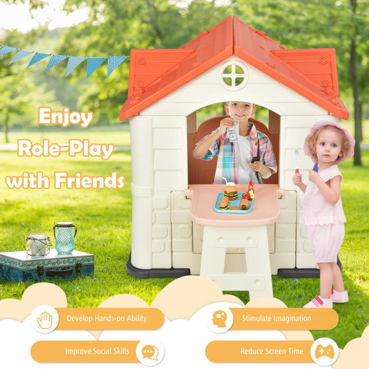 Kid’s Playhouse Pretend Toy House For Boys and Girls 7 Pieces Toy Set