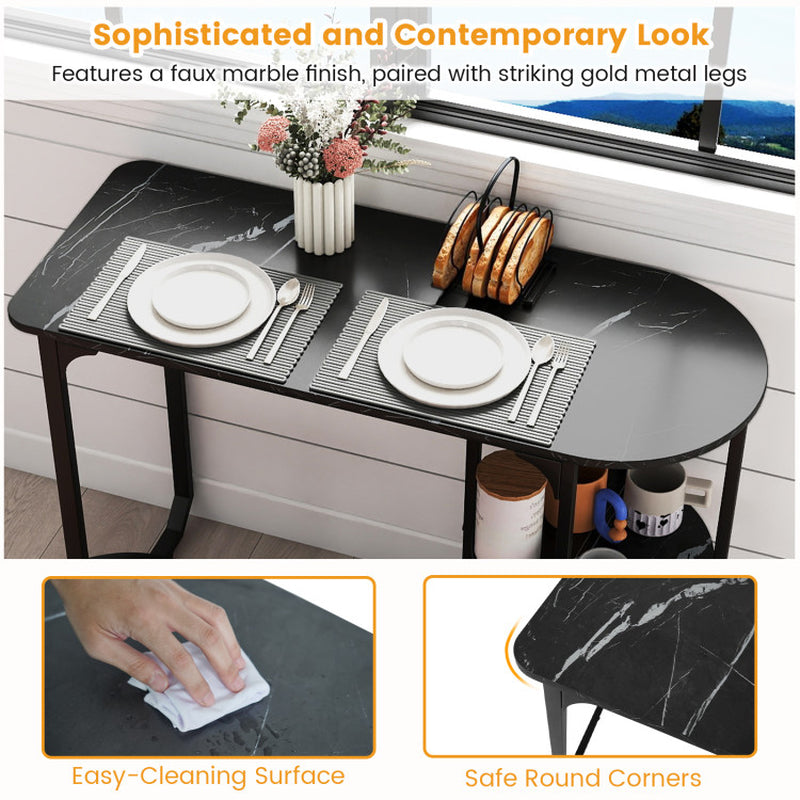 3-Piece Industrial Dining Table Set for Small Space