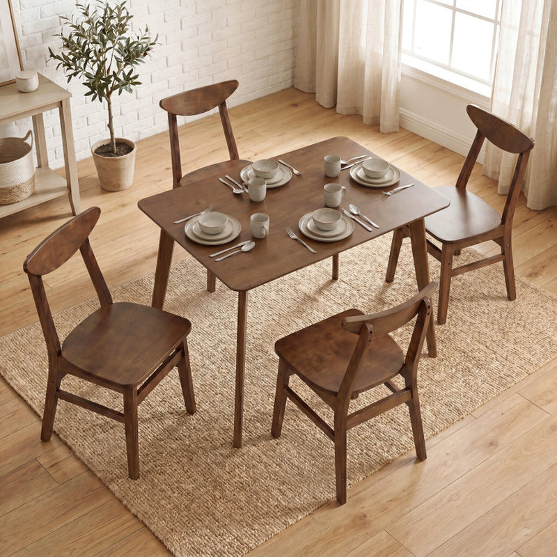 5-Piece Solid Wood Dining Table Set for Small Space